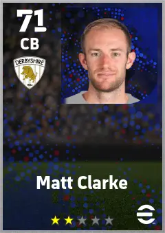 Matt Clarke eFootball 2026 player card — 71 OVR CB
