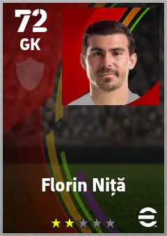 Florin Nita eFootball 2026 player card — 72 OVR GK