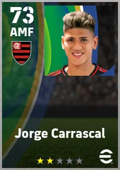 Jorge Carrascal eFootball 2026 player card — 73 OVR AMF
