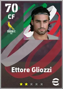Ettore Gliozzi eFootball 2026 player card — 70 OVR CF