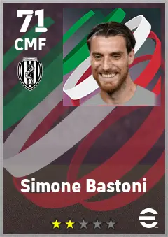 Simone Bastoni eFootball 2026 player card — 71 OVR CMF