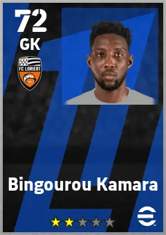 Bingourou Kamara eFootball 2026 player card — 72 OVR GK