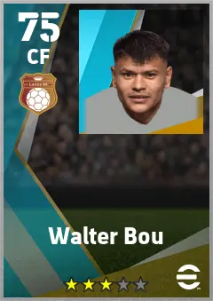 Walter Bou eFootball 2026 player card — 75 OVR CF