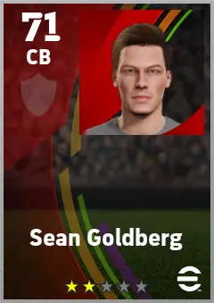 Sean Goldberg eFootball 2026 player card — 71 OVR CB