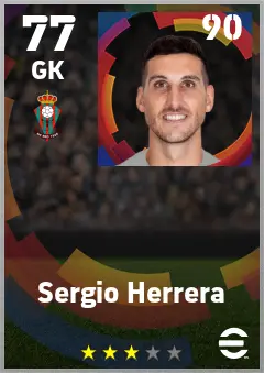 Sergio Herrera eFootball 2026 player card — 77 OVR GK