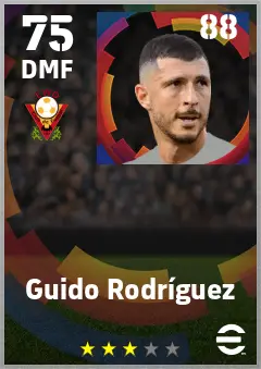 Guido Rodriguez eFootball 2026 player card — 75 OVR DMF