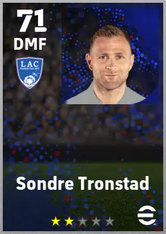 Sondre Tronstad eFootball 2026 player card — 71 OVR DMF