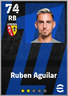 Ruben Aguilar eFootball 2026 player card — 74 OVR RB