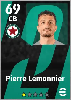 Pierre Lemonnier eFootball 2026 player card — 69 OVR CB
