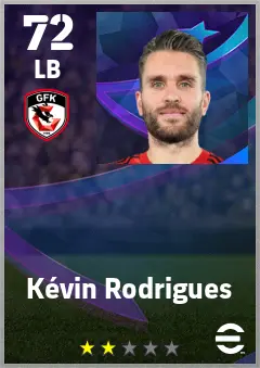 Kevin Rodrigues eFootball 2026 player card — 72 OVR LB