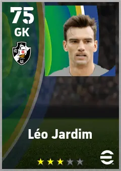 Leo Jardim eFootball 2026 player card — 75 OVR GK