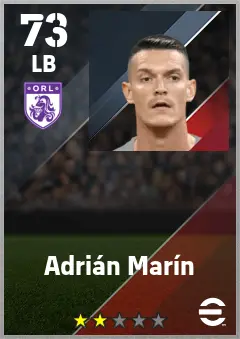 Adrian Marin eFootball 2026 player card — 73 OVR LB