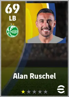 Alan Ruschel eFootball 2026 player card — 69 OVR LB