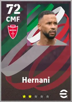 Hernani eFootball 2026 player card — 72 OVR CMF