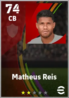 Matheus Reis eFootball 2026 player card — 74 OVR CB
