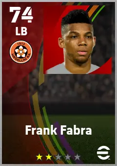Frank Fabra eFootball 2026 player card — 74 OVR LB