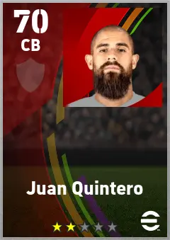 Juan Quintero eFootball 2026 player card — 70 OVR CB
