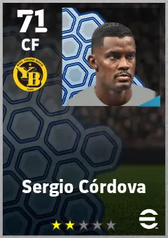 Sergio Cordova eFootball 2026 player card — 71 OVR CF