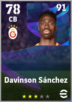 Davinson Sanchez eFootball 2026 player card — 78 OVR CB