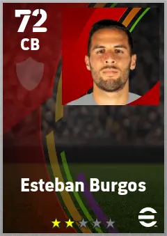 Esteban Burgos eFootball 2026 player card — 72 OVR CB