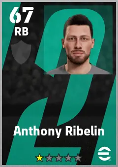 Anthony Ribelin eFootball 2026 player card — 67 OVR RB