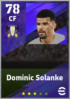 Dominic Solanke eFootball 2026 player card — 78 OVR CF