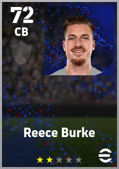 Reece Burke eFootball 2026 player card — 72 OVR CB
