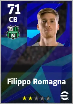 Filippo Romagna eFootball 2026 player card — 71 OVR CB