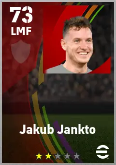 Jakub Jankto eFootball 2026 player card — 73 OVR LMF