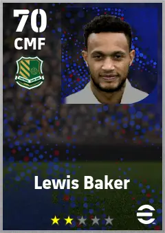 Lewis Baker eFootball 2026 player card — 70 OVR CMF