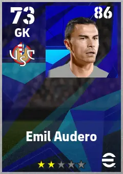 Emil Audero eFootball 2026 player card — 73 OVR GK