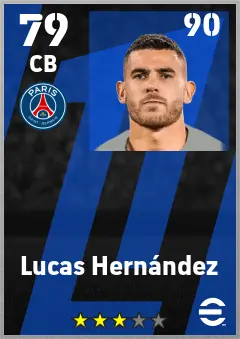 Lucas Hernandez eFootball 2026 player card — 79 OVR CB