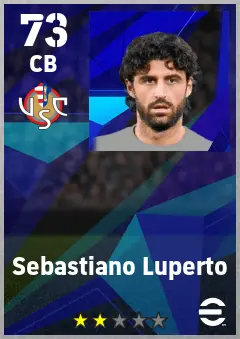 Sebastiano Luperto eFootball 2026 player card — 73 OVR CB
