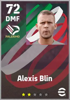 Alexis Blin eFootball 2026 player card — 72 OVR DMF