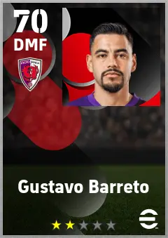 Gustavo Barreto eFootball 2026 player card — 70 OVR DMF