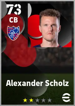 Alexander Scholz eFootball 2026 player card — 73 OVR CB