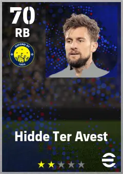 Hidde Ter Avest eFootball 2026 player card — 70 OVR RB