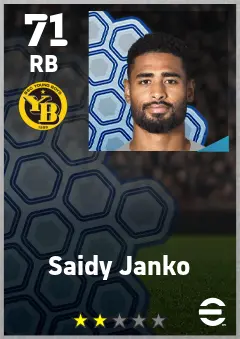 Saidy Janko eFootball 2026 player card — 71 OVR RB