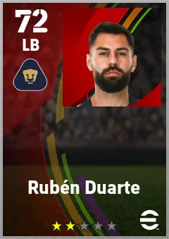 Ruben Duarte eFootball 2026 player card — 72 OVR LB