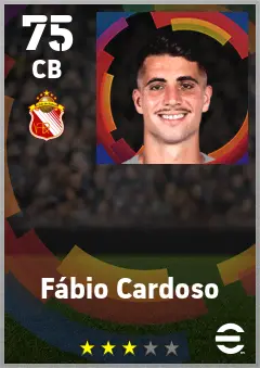 Fabio Cardoso eFootball 2026 player card — 75 OVR CB