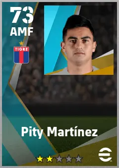 Pity Martinez eFootball 2026 player card — 73 OVR AMF