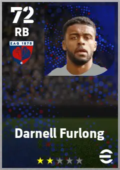 Darnell Furlong eFootball 2026 player card — 72 OVR RB