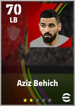 Aziz Behich eFootball 2026 player card — 70 OVR LB