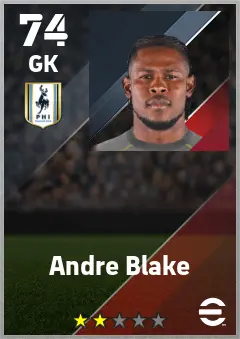 Andre Blake eFootball 2026 player card — 74 OVR GK