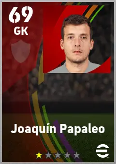 Joaquin Papaleo eFootball 2026 player card — 69 OVR GK