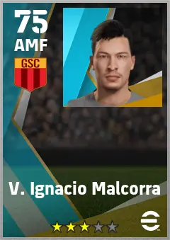 V. Ignacio Malcorra eFootball 2026 player card — 75 OVR AMF