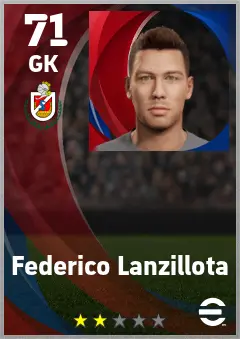 Federico Lanzillota eFootball 2026 player card — 71 OVR GK
