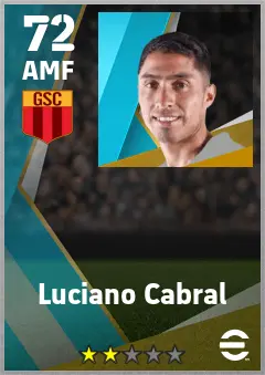 Luciano Cabral eFootball 2026 player card — 72 OVR AMF