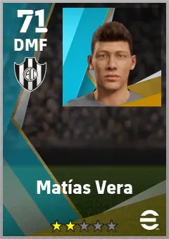 Matias Vera eFootball 2026 player card — 71 OVR DMF