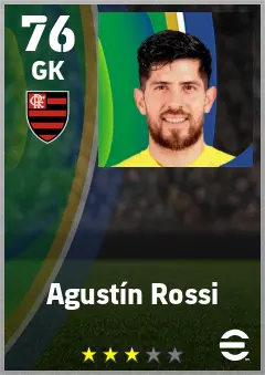 Agustin Rossi eFootball 2026 player card — 76 OVR GK